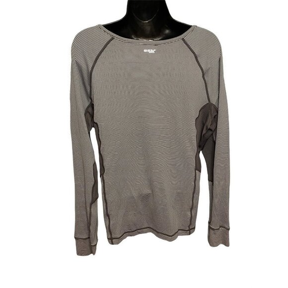 GSX Long Sleeve Performance Top with Cut Outs Gray and White Sz L - Picture 2 of 10